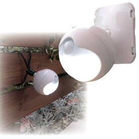 防雨LEDセンサーライト モード切替/単3乾電池式 連続点灯約70時間 (玄関/屋内/室外)