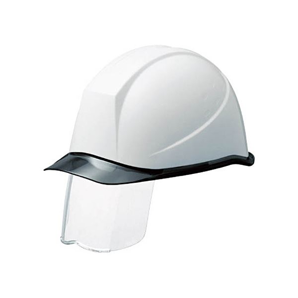 (まとめ）ミドリ安全 PC製ヘルメット スライダー面付 透明バイザー SC-11PCLSRA-KP-W S ホワイト 1個