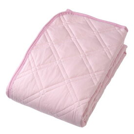 西川 敷きパッド ベッドパッド 約100×205cm シングル ピンク 洗える 表地綿100％ ひんやり 接触冷感 ズレにくい 四隅ゴム 寝室【代引不可】