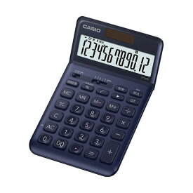（まとめ）カシオ デザイン電卓 12桁ジャストタイプ ネイビー JF-S200-NY-N 1台【×2セット】
