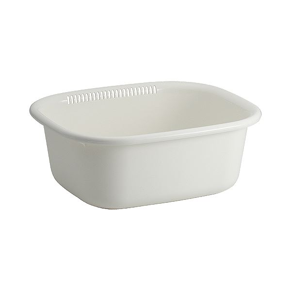 (まとめ) アスベル ポゼ 洗い桶角型 小 ホワイト 1個 【×10セット】