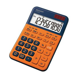 （まとめ）シャープ カラー・デザイン電卓 10桁ミニナイスサイズ オレンジ EL-M335-DX 1台【×5セット】