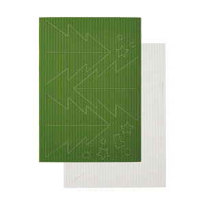 （まとめ） ヒサゴ リップルボード 薄口 型抜きクリスマスツリー 緑・白 RBUT2 1パック 【×10セット】