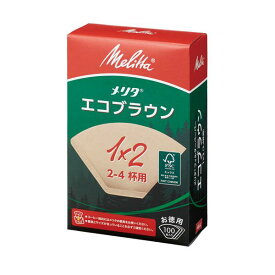 （まとめ）メリタ N エコブラウン 1×2G2〜4杯用 PE-12GBN 1箱（100枚）【×20セット】