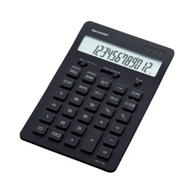 (まとめ) シャープ スリムデザイン電卓 12桁ナイスサイズ ブラック EL-N802-BX 1台 【×5セット】