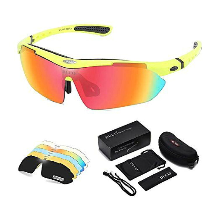 全国総量無料で スポーツタイプ サングラス 偏光 UV400 サイクリング ゴルフ 運転 ブルー