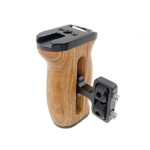 カメラ用木製ハンドル Koowl製作 格安 全店販売中 昇降を調節できる 左手と右手が通用する 内蔵コールドシューマウント 8のネジ穴 WOOD01 4のネジ穴と3 1 超拡張性
