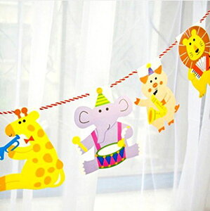 creve ガーランド party かわいい動物がいっぱい! 2m 15枚セット 誕生日 誕生日会 パーティー お部屋飾り 子供部屋 赤ちゃん