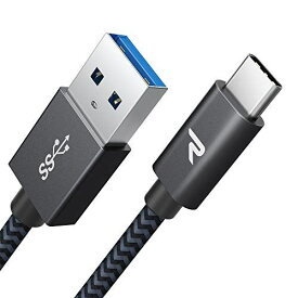 Rampow USB Type C ケーブル【2m/黒/】急速充電 QuickCharge3.0対応 USB3.0規格 usb-c タイプc ケーブル Sony Xperia XZ/XZ2,iQOS(アイコス),GoPro Hero 5/6 アンドロイド多機種対応 Black