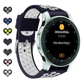 コンパチブル Samsung Galaxy Watch 46mm / Gear S3 / Huawei GT 2ウォッチストラップと互換性のある22mmスポーツバンドソフトクイックリリース交換用通気性スポーツバンドJP91012 (#1)