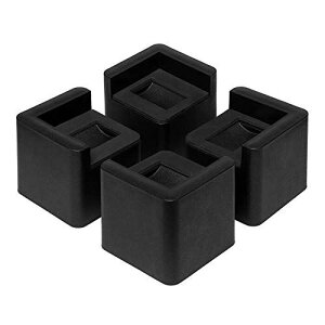 Uping テーブル・ ベッドの高さ調節が簡単にできる ベッド の高さをあげる足 4個セット 高さを上げる 高さ調節脚 こたつ 継足し 継ぎ足 テーブル脚台 高さ調整 暖房器具 (耐荷重1000kg) ブラッ