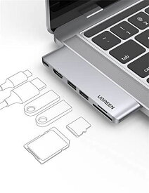 UGREEN USB Cハブ MacBook Pro Air専用 4K HDMIを搭載したMacBook Airアダプター USB Cハブ SD/TFカードリーダー USB 3.0x2 Thunderbolt 3を備え MacBook Air 2020 2019 2018, MacBook Pro 2019 2018 2017に最適