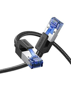 UGREEN LANケーブル CAT8 1M メッシュLANケーブル カテゴリー8 コネクタ 超光速25Gbps/2000MHz CAT8準拠 イーサネットケーブル 爪折れ防止 シールド モデム ルータ PS3 PS4 Xbox等に対応