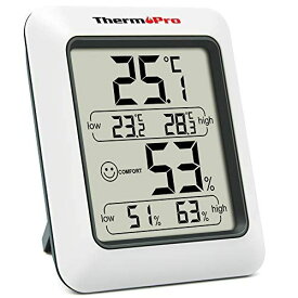 ThermoPro湿度計 デジタル温湿度計 室内温度計湿度計 おしゃれ 最高最低温湿度表示 TP50