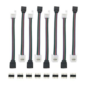 TOOHUIR 10mm 4sRGB LEDe[vXRlN^P[u LEDe[vCgCAEgz LEDXgbvP[uA_v^SMDp5050 RGB - 15cm(8/pbN)