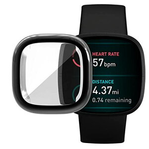 Fitbit Versa 3 P[X Fitbit Sense \tgP[XyELMKzSʕی ϏՌ _炩 bL EȒP TPU EIb` یP[X ^ Jo[ tBbgrbg Versa3 / Sense op[ ΉiubNj Fit