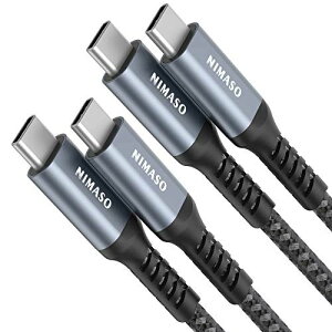 y2{ZbgzNimaso USB C/Type C to Type C P[u y2m+2m PDΉ 60W}[d z MacBookAiPad Pro/AirAGalaxyASonyAPixelType-c@Ή O[