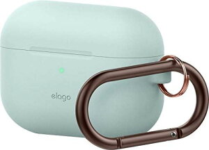 【elago】 AirPods Pro 対応 ケース カラビナ 付き 耐衝撃 シンプル シリコン カバー 衝撃 吸収 スリム ソフト ケースカバー 落下防止 保護 アクセサリー [ Apple AirPodsPro MWP22J/A エアーポッズPro エア