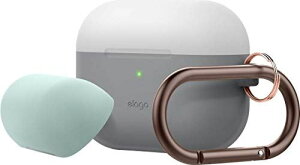 【elago】 AirPods Pro 対応 ケース カラビナ 付き 耐衝撃 シリコン カバー バイカラー ケースカバー 衝撃 吸収 傷防止 落下防止 保護 アクセサリー [ Apple AirPodsPro MWP22J/A エアーポッズPro エアーポ