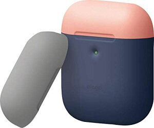 �yelago�z AirPods with Wireless Charging Case �Ή� �P�[�X �ϏՌ� �V���R�� �V���v�� �J�o�[ �o�C�J���[ �P�[�X�J�o�[ �Ռ� �z�� ���h�~ �ی� �A�N�Z�T���[ [ AirPods 2 ��2���� �G�A�[�|�b�Y2 �Ή� ] DUO CASE