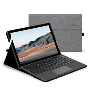 Microsoft Surface Pro 7 / Surface Pro 6 / Surface Pro 5 2017 / Surface Pro 4 �ɑΉ��P�[�X �\�ʓ����ی�J�o�[ �����p �X�^���h �y�� ���^ �y���z���_�[�t�� PU �X�}�[�g �J�o�[ ���C�g�O���[ Surface Pro4/5/6/7