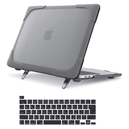 MOSISO MacBook Pro 13 インチ ケース 2020 99％以上節約 Touch Bar ID付き A2338 M1 A2251 シェルカバー メーカー再生品 キックスタンド付き ハードケース+ 日本語 A2289対応 折りたたみ式 プラスチック グレー 2点セット 頑丈 キーボードカバー JIS配列