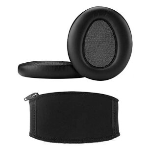 �w�b�h�t�H���p�C���[�p�b�h+ �w�b�h�o���hB SONY MDR-10RBT MDR-10RNC MDR-10R �C���[�N�b�V�����@(�u���b�N) �Z�b�g Ear pad + Headband set