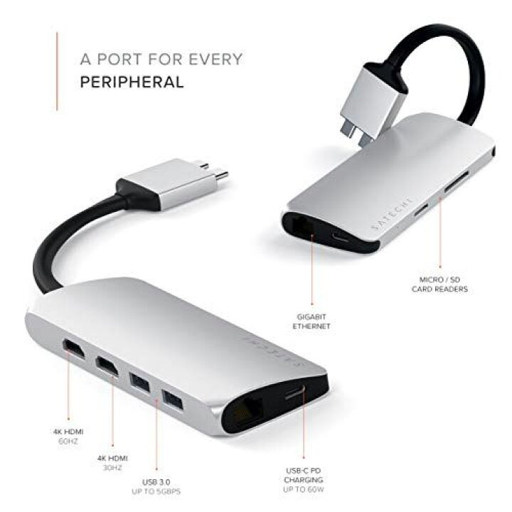 TSUPY Multi USB,Multiprise USB 3.0,Adaptateur Aluminium,120cm