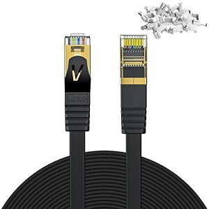 50m Veetop LAN�P�[�u�� CAT7 �J�e�S��-7 �t���b�g ���� 10Gbps RJ45 �ܐ܂�h�~ STP PS4 PLC ADSL��� CATV��� ���ʐM��� ISDN����ɑΉ��C�[�T�l�b�g�P�[�u�� ����