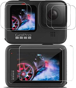 GoPro HERO 9 Black �K���X�t�B���� [Gos Elec] ���{���Ɏq�� �S�[�v��9 �����K���X�t���ی�t�B�����i�w�ʃ^�b�`�X�N���[���{�����Y�{�O�ʃX�N���[���t�B����) 6������2�Z�b�g �A�N�Z�T���[ GoPro HER