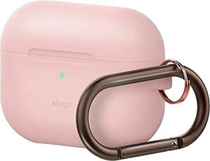 【elago】 AirPods Pro 対応 ケース カラビナ 付き 耐衝撃 シンプル シリコン カバー 衝撃 吸収 スリム ソフト ケースカバー 落下防止 保護 アクセサリー [ Apple AirPodsPro MWP22J/A エアーポッズPro エア