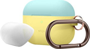 【elago】 AirPods Pro 対応 ケース カラビナ 付き 耐衝撃 シリコン カバー バイカラー ケースカバー 衝撃 吸収 傷防止 落下防止 保護 アクセサリー [ Apple AirPodsPro MWP22J/A エアーポッズPro エアーポ
