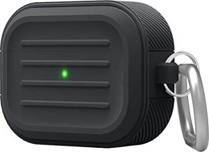 【elago】 AirPods Pro 対応 ケース 耐衝撃 カラビナ 付き 衝撃 吸収 シリコン カバー 収納ケース 傷防止 ケースカバー 落下防止 アクセサリー [ Apple AirPodsPro MWP22J/A エアーポッズPro エアーポッズプ