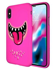 【SwitchEasy】 iPhone Xs iPhone X 対応 ケース おもしろ デザイン 3D 立体 TPU 耐衝撃 衝撃 吸収 ソフト カバー [ Apple iPhoneXs iPhoneX アイフォンXs アイフォンX 対応 ] Monsters ピンク iPhoneXs/X