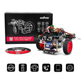 OSOYOO Arduino UNO モデル3 ロボットカー DIY スターター キット | プログラミング を 構築 するための リモート 制御 アプリ 教育 用 電動 ロボティクス | コーディング 方法 の 学習 | 子供 、 学生 、 大人 向けの IoT 機械 的コーディング