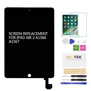 SRJTEK For Apple iPad Air 2 9.7" 2014A1566 A1567 換修理用lcdとタッチスクリーン アセンブリ、液晶とフロントパネル、外部と内部スクリーン、タブレットディスプレイ交換部品、 修理パーツ+強化ガラス