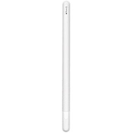 FRTMA 相互運用性Apple Pencilス（第2世代）フルレザーペンシルケースシリコンノンスリップグリップハンドル + ペン先カバ−（2個）、iPad Pro 12.9"（第3世代）、iPad Pro 11" に適する (透明白)