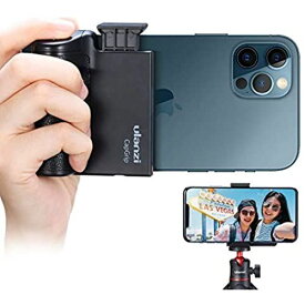Ulanzi Bluetooth スマホグリップ スマホシャッター カメラグリップ スマートフォンホルダー 持ちやすい 自撮り用 スマホホルダー リモコン付き 取付可能 三脚アクセサリー 1/4インチネジ 一眼/iPhone12 /Android/Pixel/Galaxy S20全機種対応