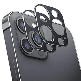 NIMASO カメラカバー iPhone 12 pro max用レンズ保護カバー アルミ合金製 衝撃吸収 指紋防止（ブラック） 2枚セット
