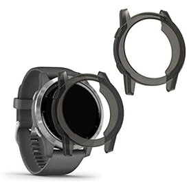 kwmobile 2x アームバンド 対応: Garmin Vivoactive 4 (45 mm) 保護ケース - クリア プロテクター トラッカーなし 黒色 / 透明