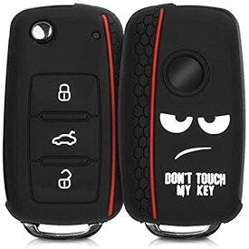 kwmobile 対応: VW Skoda Seat 鍵 ケース - TPU シリコン 車 鍵 カー キーケース Don't touch my keyデザイン Don't touch my key 02-01-09