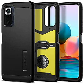 Spigen Spigen Xiaomi Redmi Note 10 Pro ケース 耐衝撃 スタンド機能 米軍MIL規格取得 三重構造 衝撃 吸収 タフ・アーマー ACS02846 (ブラック)