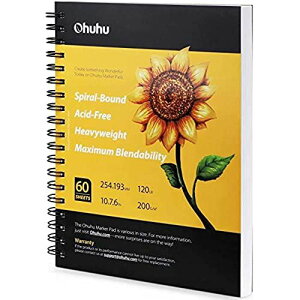 Ohuhu XPb`ubN 200gsm 254mm×193mm XpCO p 60 ~Vڕt }[J[/FM/y/pؒYȂǗp XPb` CXg  