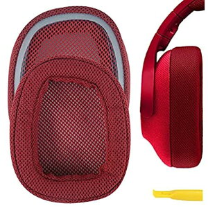 Geekria QuickFit �C���[�p�b�h �݊��� �p�b�h Logitech G433 G233 G PRO �w�b�h�z���ɑΉ� �C���p�b�h/�C���[�N�b�V����/�C���[�J�b�v (���b�V���t�@�u���b�N/��) Red