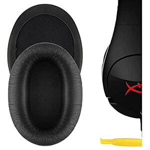 Geekria QuickFit �C���[�p�b�h �݊��� �p�b�h HyperX Cloud Flight Cloud Stinger Gaming �w�b�h�z���ɑΉ� �C���p�b�h/�C���[�N�b�V����/�C���[�J�b�v (�v���e�C�����U�[/�u���b�N)