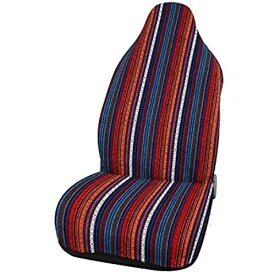 uxcell シートカバー カーシートカバー エスニックスタイル バケットシート 車用 カー用品 汎用 マルチカラー8 1個入り レッド