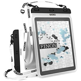 FINON【10.5-13インチ対応 WATERPOF CASE/防水ケース】大型タブレット対応防水ケース・専用ピック・ネックストラップ【Fire HD10/iPad Pro 10.5/12.9/Xperia Z/Z2/Z4 ...