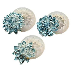 【Ever garden】 花 3個セット レジン シリコンモールド ネックレス アクセサリー パーツ 作成 UVレジン エポキシ樹脂 樹脂粘土 オルゴナイト 型 抜き型 キット 道具