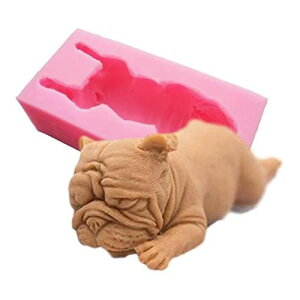 【Ever garden】 犬 ブルドッグ シリコンモールド レジン アロマストーン 手作り 石鹸 キャンドル 樹脂 粘土 オルゴナイト 型 抜き型