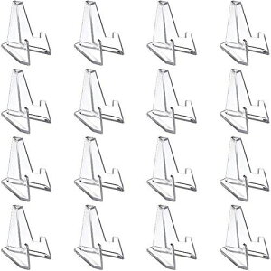 ColorfylCoco(カラフィルココ) アクリル 小物 ディスプレイスタンド 小型 イーゼルスタンド 16個セット 透明 クリアー 記念硬貨 メダル バッジ などの展示 整理などに